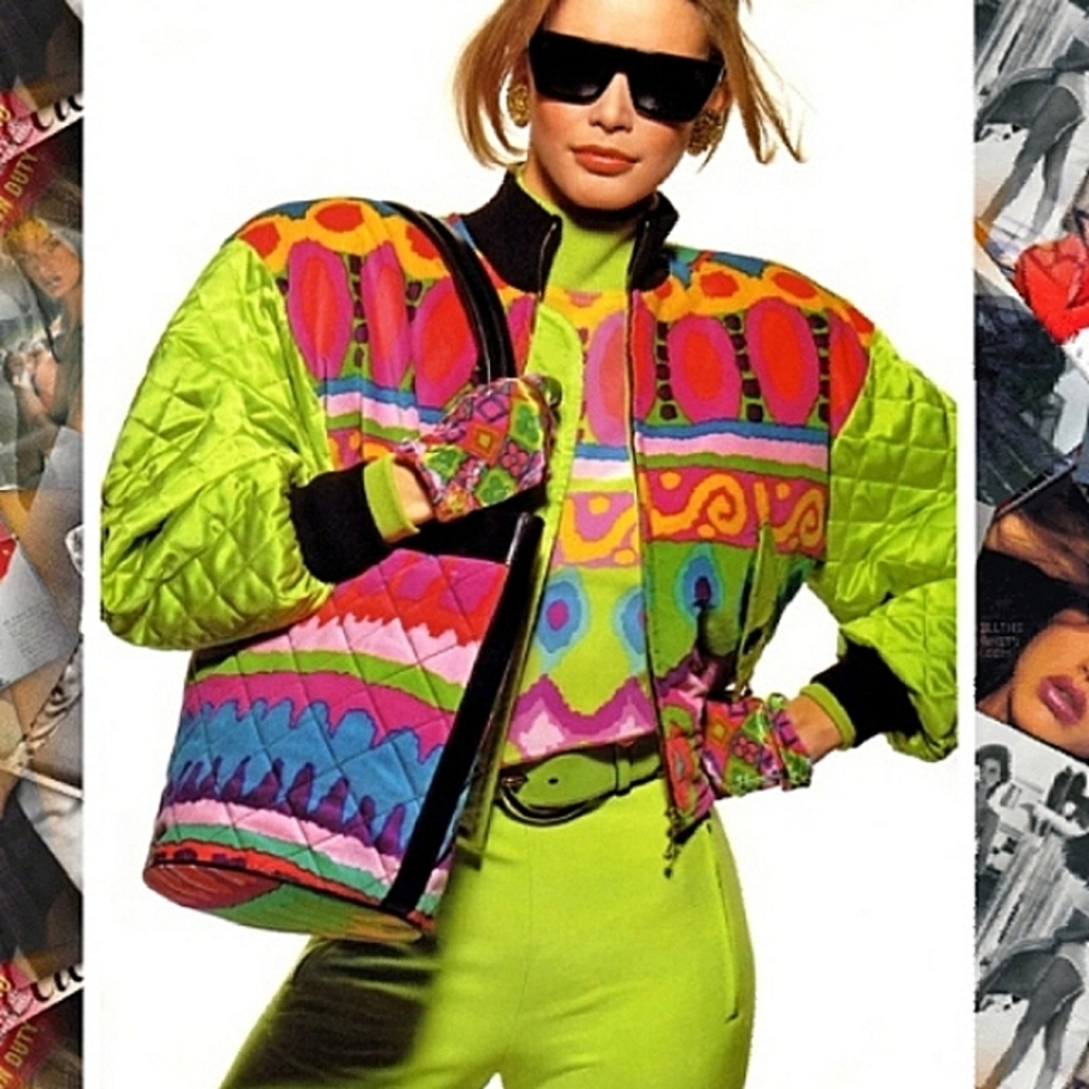 Vintage ESCADA Mod Abstract Bomber Jacket - Picture 9 of 13